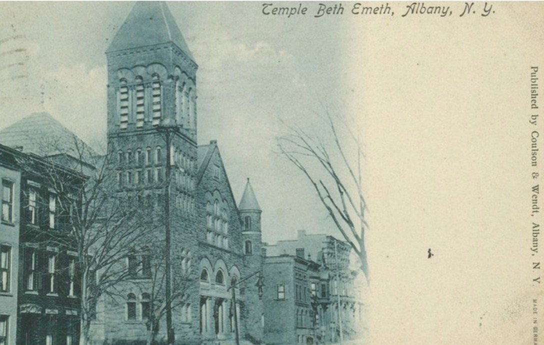 post card of beth emeth lancaster building